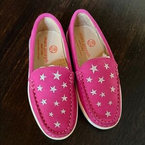 Marc Joseph Magenta Loafers with Silver Stars